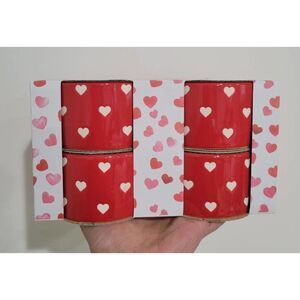 The Bakeshop valentine 3d heart printed ramekin bowl set of four